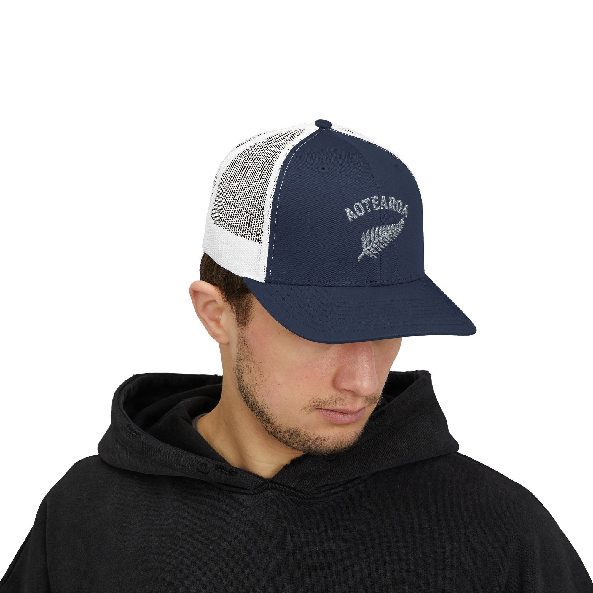 Aotearoa Hat Embroidered | Silver Fern Hat | New Zealand Cap | Kiwi Hat | NZ Pride Hat | Minimalist Snapback Trucker Hat