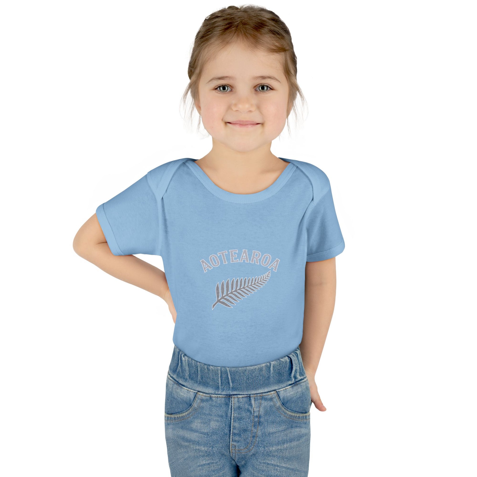 New Zealand Baby Onesie | Aotearoa Baby Outfit | Kiwi Infant Bodysuit | NZ Baby Clothes | Silver Fern Baby Gift