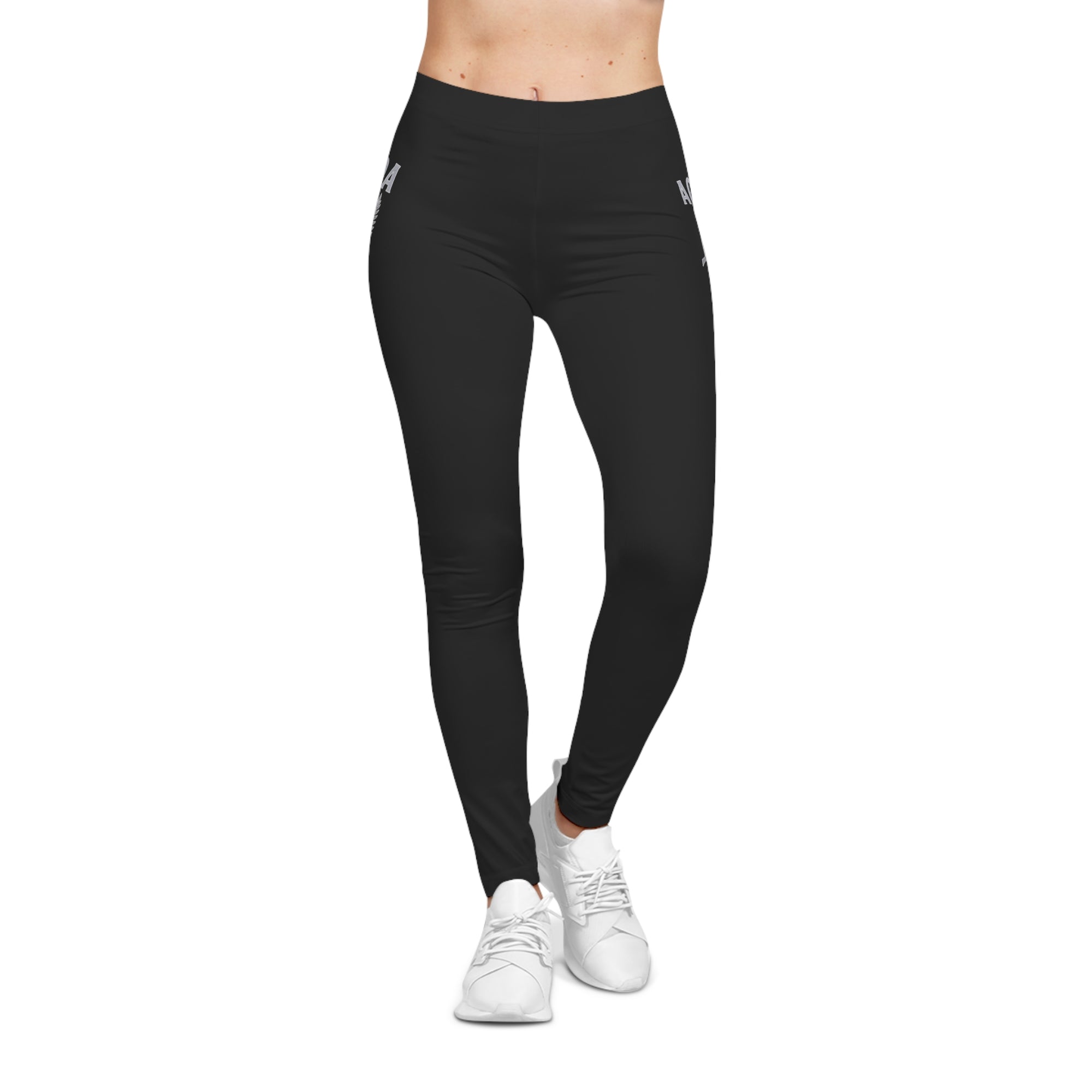 Aotearoa Silver Fern Leggings | Black All-Over Print