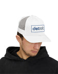 Detroit Embroidered Hat | Blue and Silver Cap | Detroit Football Hat | Minimalist Detroit Hat | Snapback Trucker Cap Gift