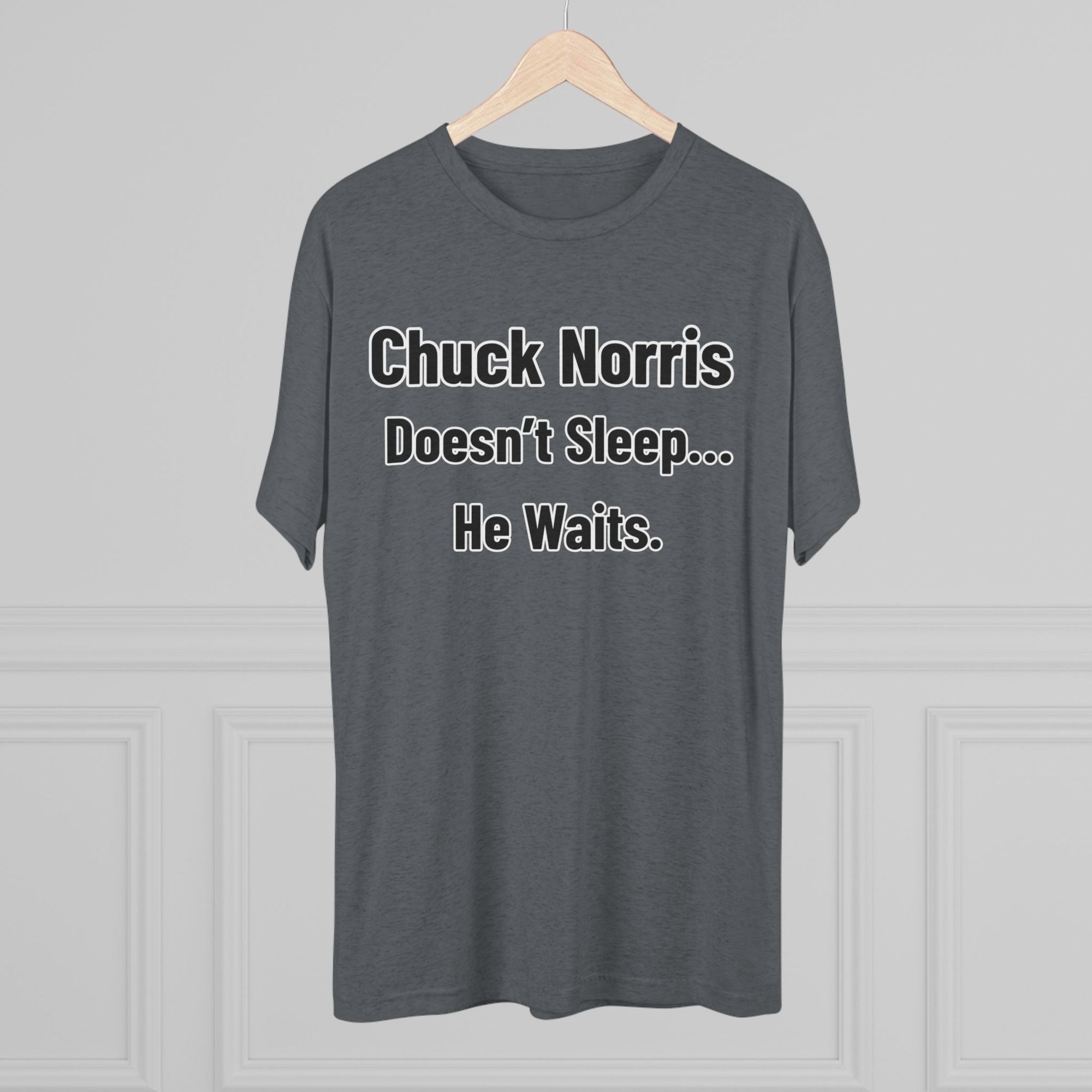 Chuck Norris Doesn't Sleep He Waits Shirt | Funny Chuck Norris Tee | Retro Humor Shirt | Dad Joke T-Shirt | Classic Funny Gift