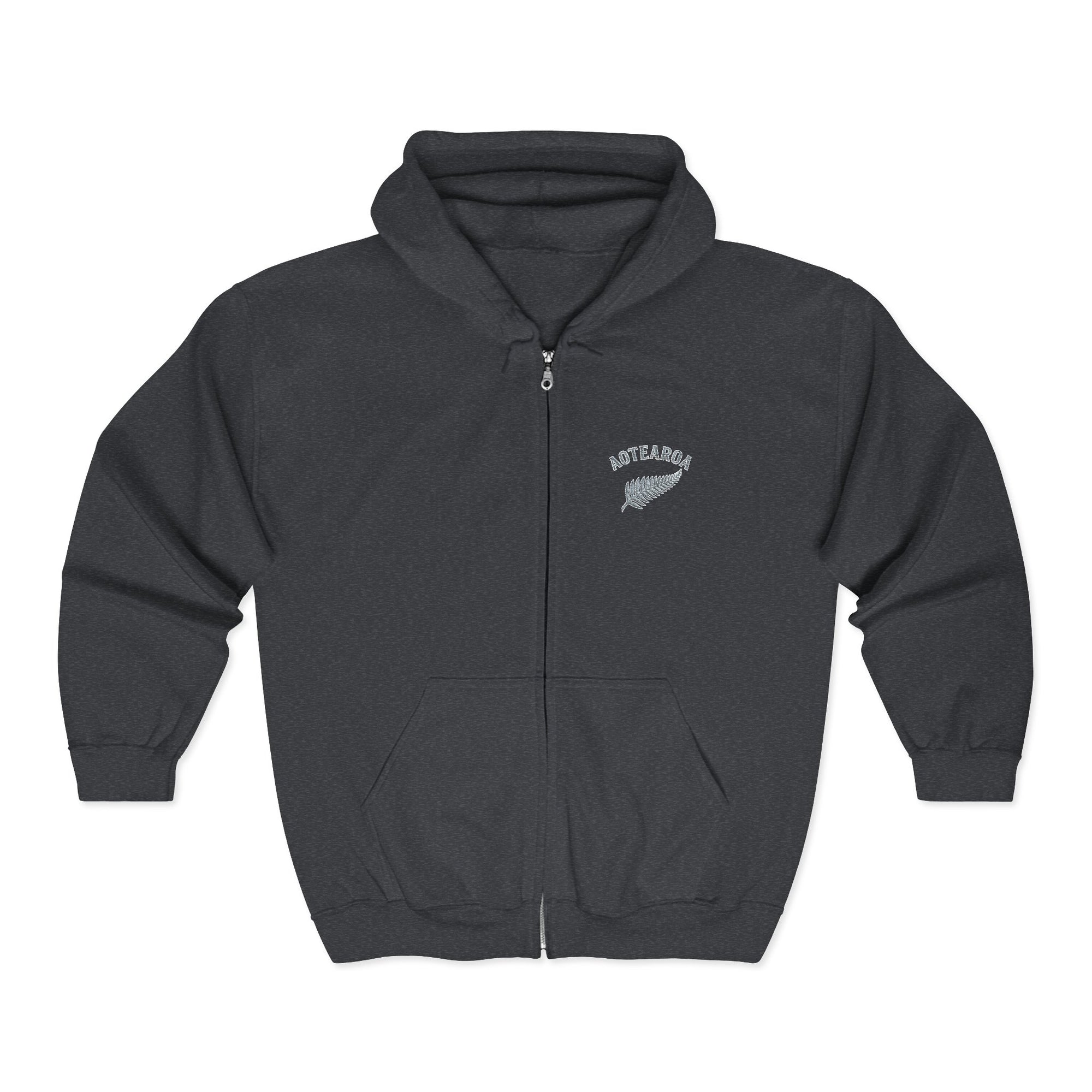 Aotearoa Zip Hoodie | New Zealand Hoodie | Silver Fern Hoodie | Kiwi Hoodie | Full Zip Hooded Sweatshirt | NZ Pride Hoodie