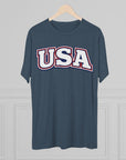 USA Retro Arch Tee | Patriotic Red White Blue Graphic Shirt