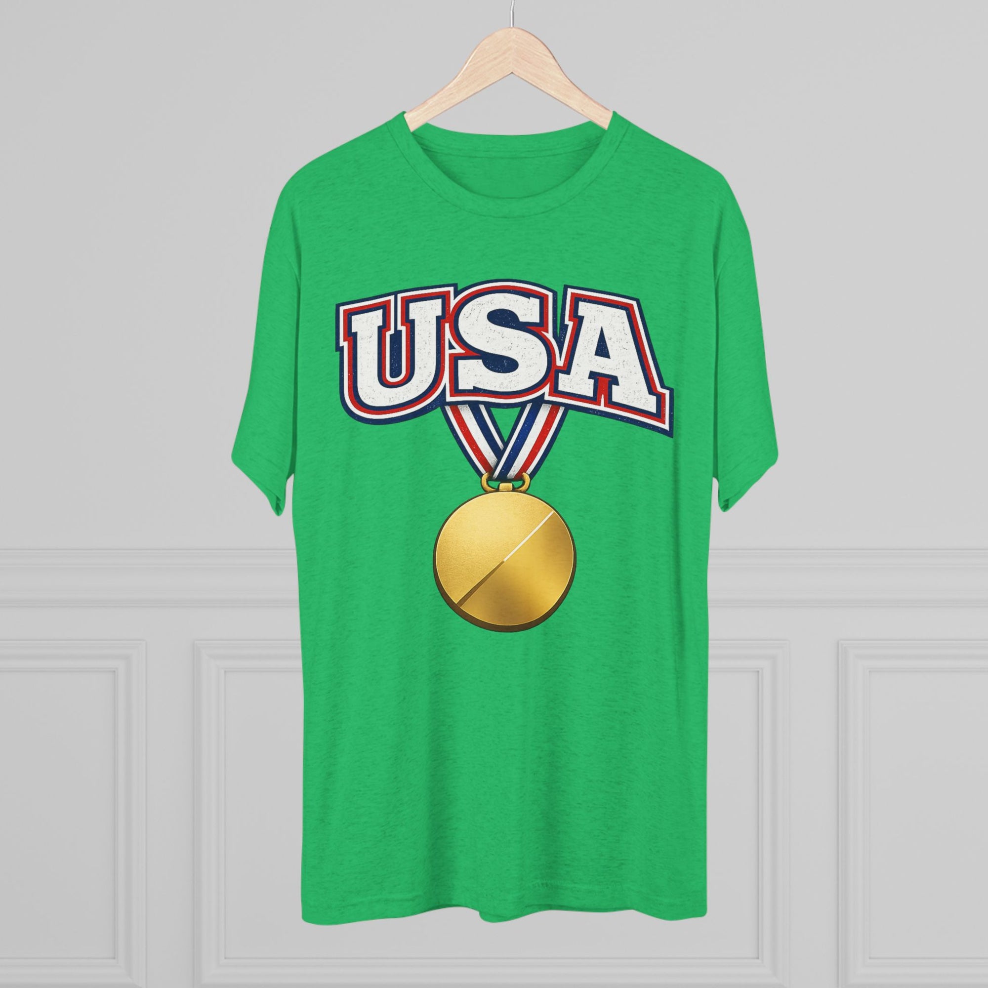 USA Medal Graphic Tee | Patriotic Sports Shirt, 4th of July Apparel