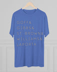 Detroit Lions Names Stack Tee | Goff Gibbs St. Brown Williams LaPorta T-Shirt | Triblend Comfy Soft Buttery Feel