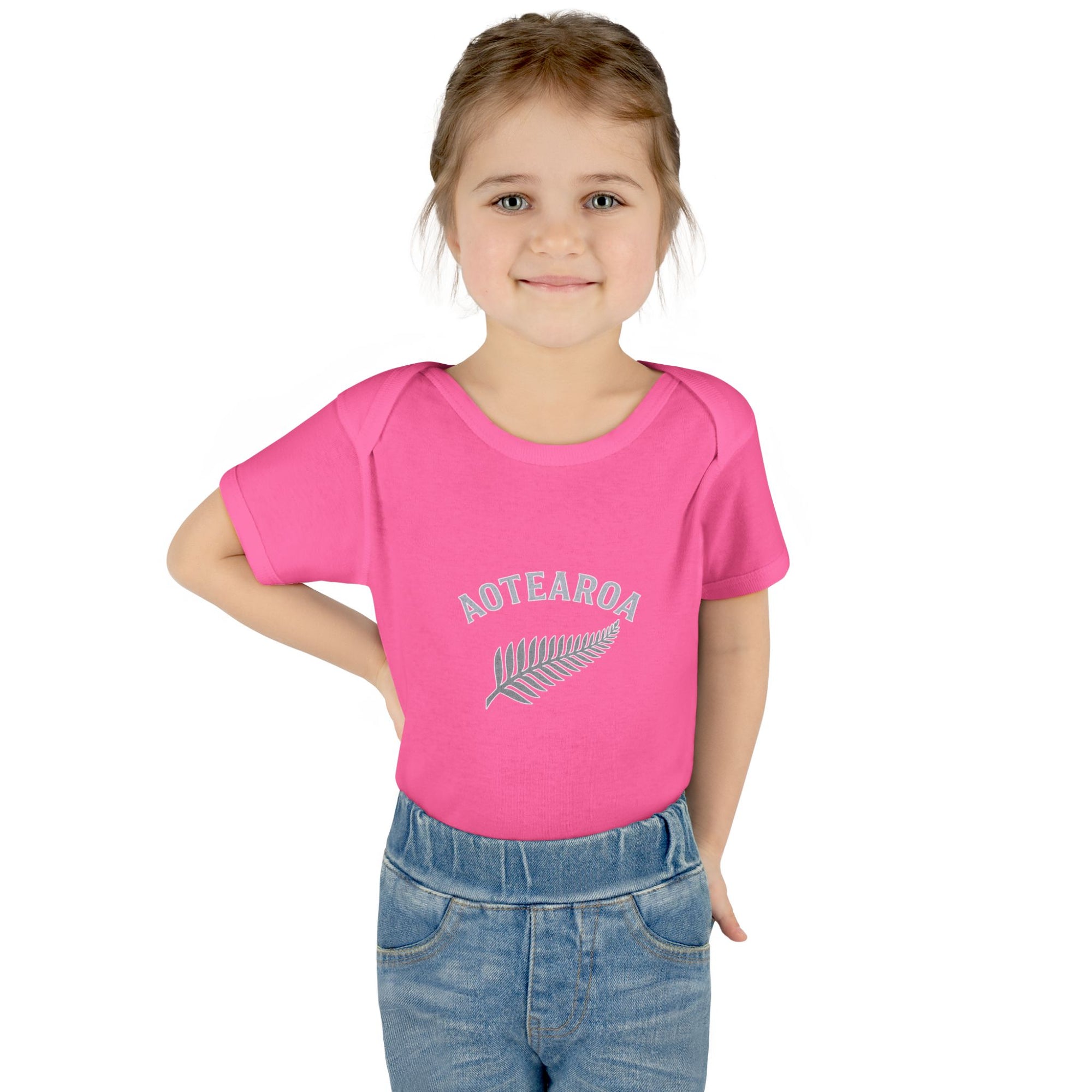 New Zealand Baby Onesie | Aotearoa Baby Outfit | Kiwi Infant Bodysuit | NZ Baby Clothes | Silver Fern Baby Gift