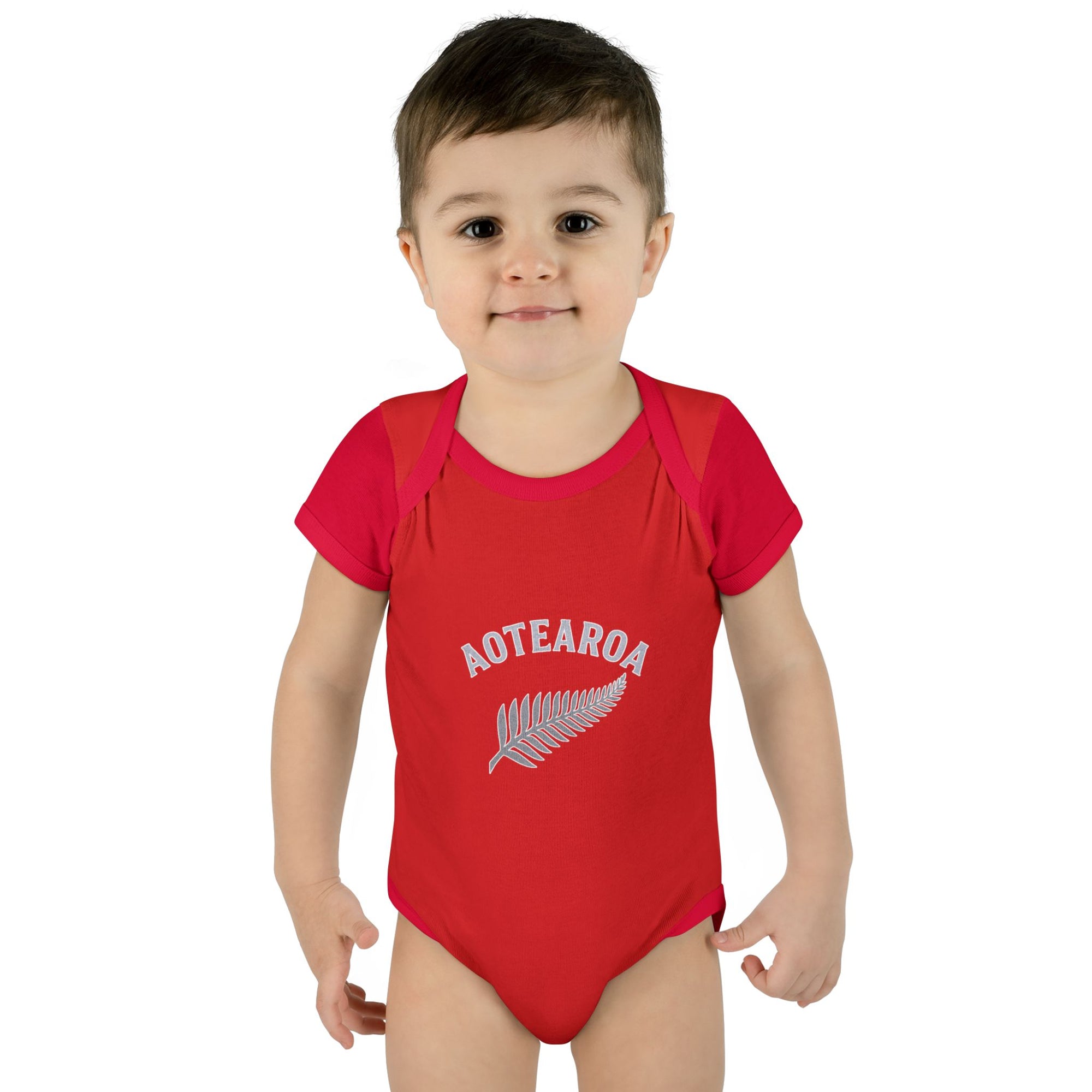 New Zealand Baby Onesie | Aotearoa Baby Outfit | Kiwi Infant Bodysuit | NZ Baby Clothes | Silver Fern Baby Gift