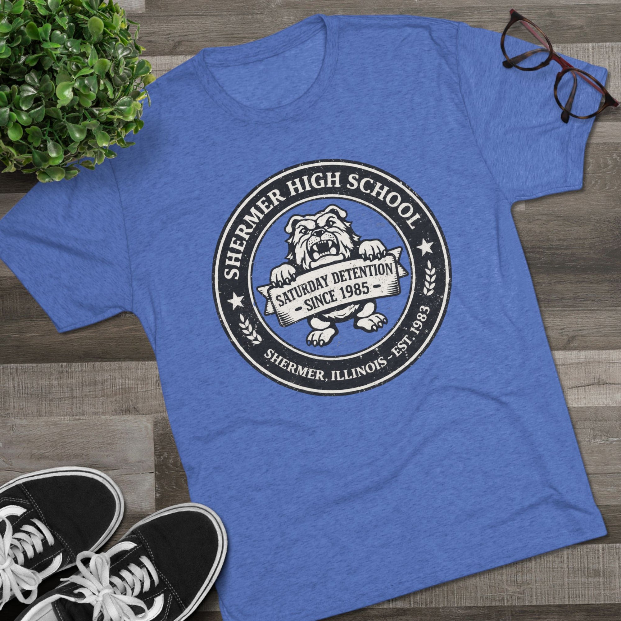 Shermer High School Shirt, Breakfast Club Tee, Saturday Detention 1985, Fake School Crest Tee, 80s Movie Gift, Funny Nostalgia Shirt