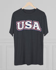 USA Retro Arch Tee | Patriotic Red White Blue Graphic Shirt