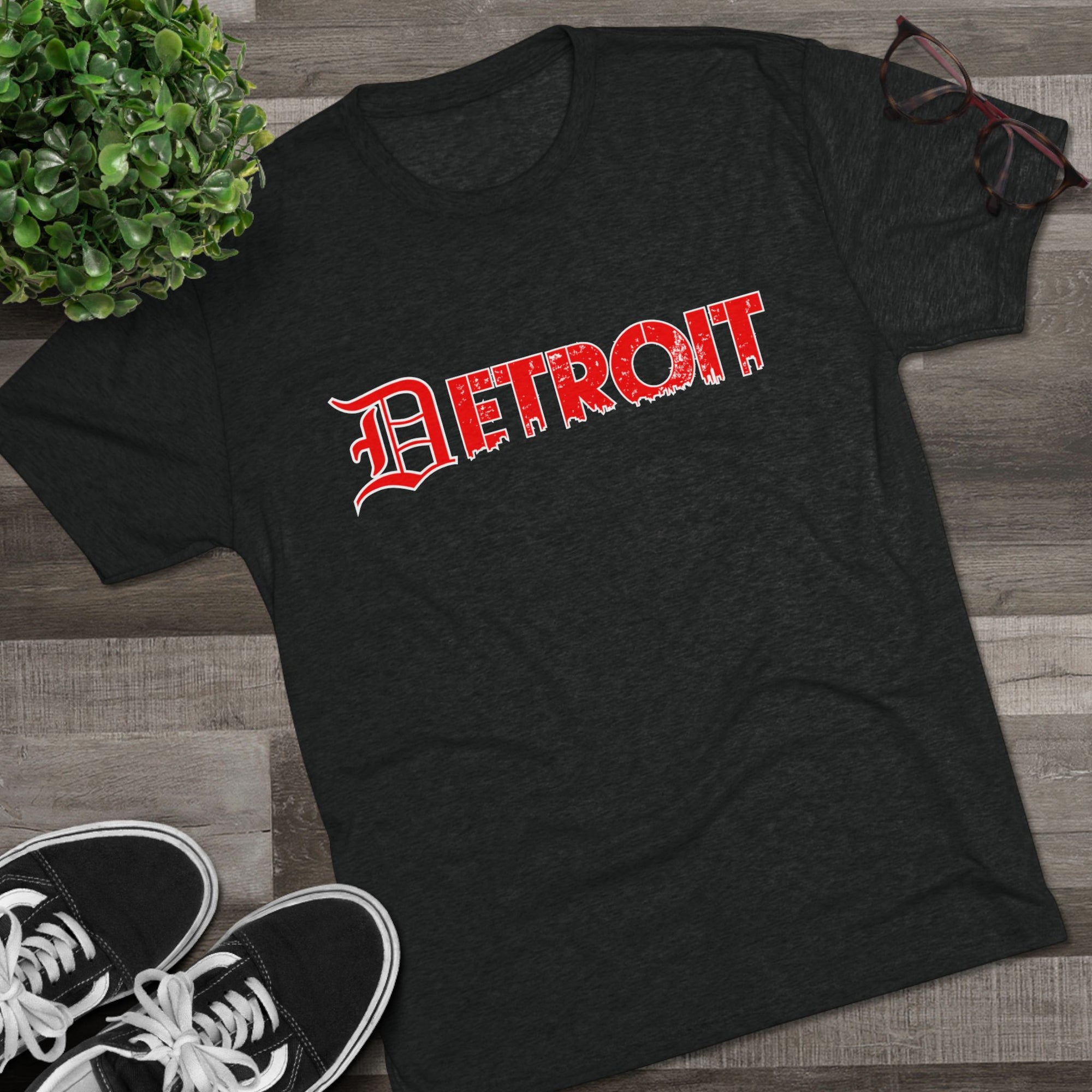Detroit Triblend T-Shirt | Old English Detroit Tee | Super Soft Vintage Detroit Shirt | Premium Detroit Streetwear | Motor City Tee