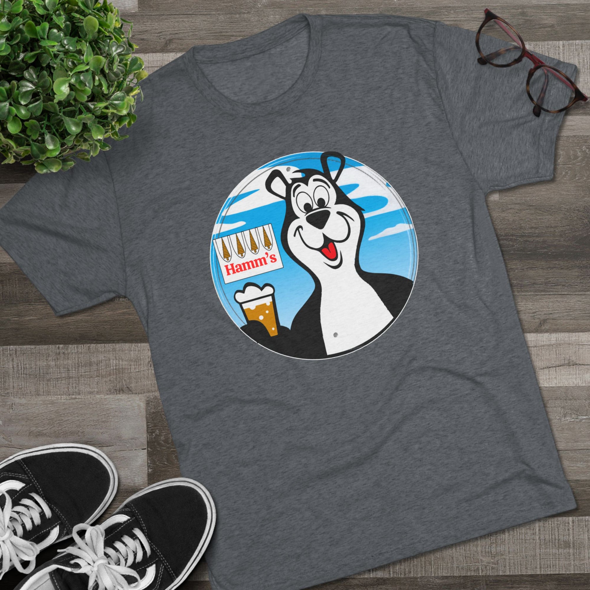Hamm's Beer Bear T-Shirt | Funny Beer Lover Shirt | Vintage Beer Bear Tee | Retro Brewery Humor Shirt | Soft Triblend Graphic Tee Gift