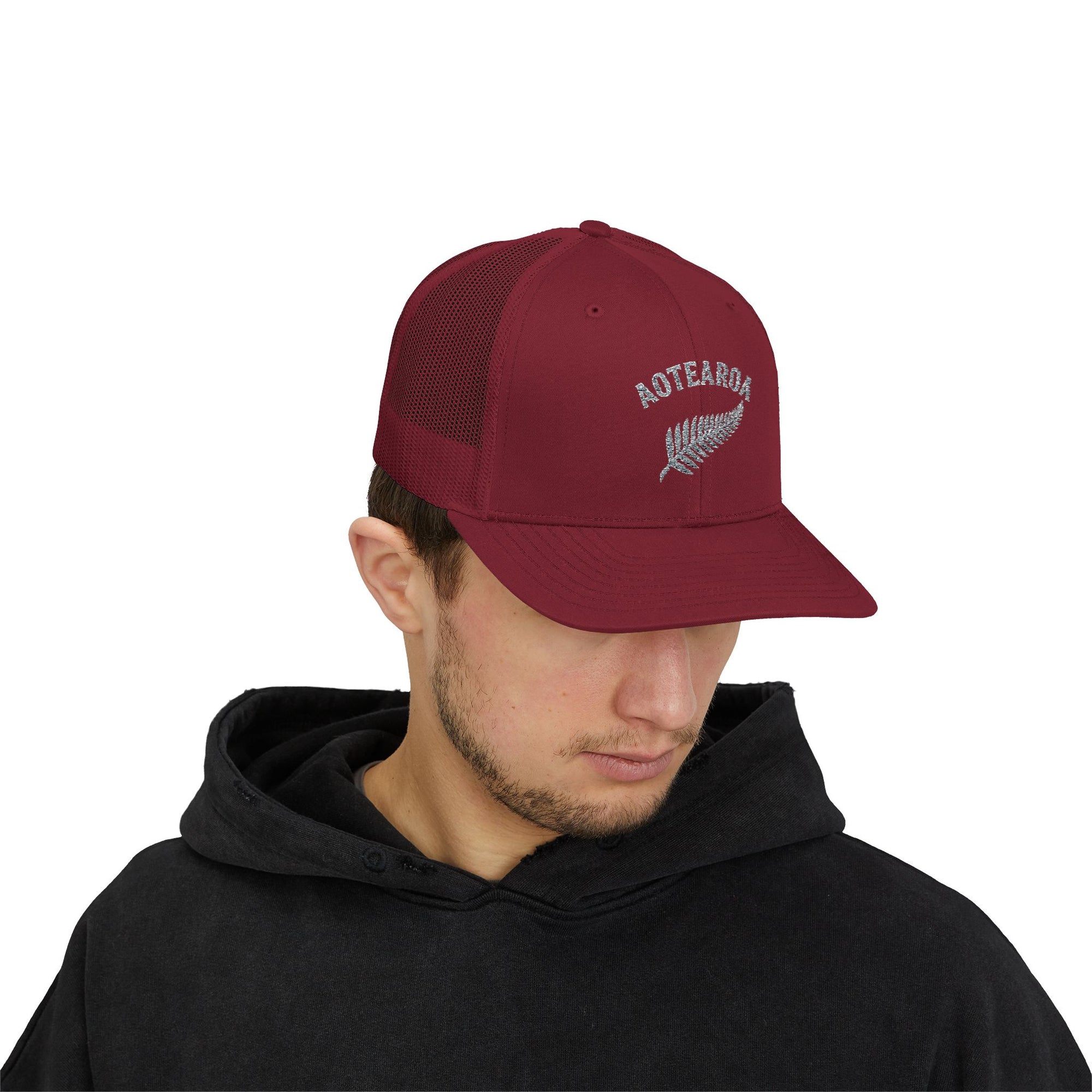 Aotearoa Hat Embroidered | Silver Fern Hat | New Zealand Cap | Kiwi Hat | NZ Pride Hat | Minimalist Snapback Trucker Hat