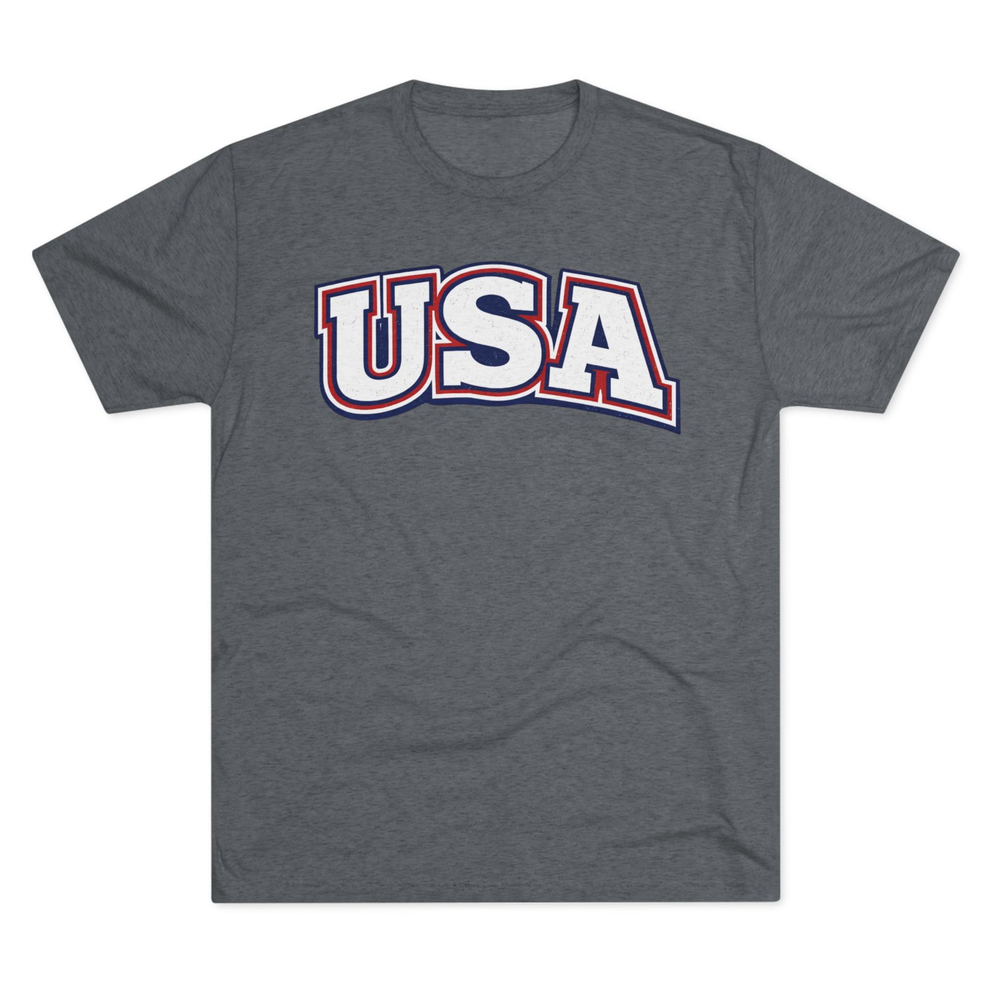USA Retro Arch Tee | Patriotic Red White Blue Graphic Shirt