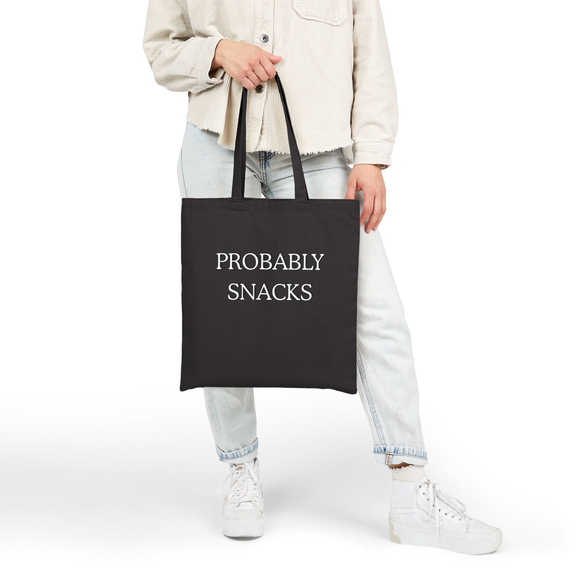 Probably Snacks Tote Bag | Canvas Grocery Market Bag