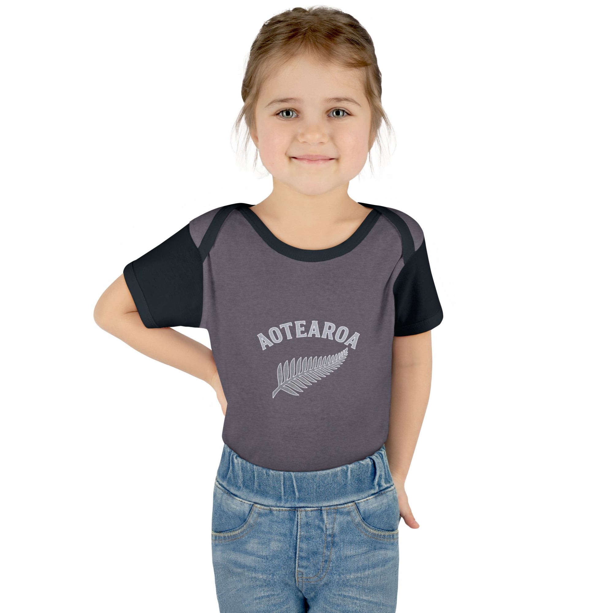 New Zealand Baby Onesie | Aotearoa Baby Outfit | Kiwi Infant Bodysuit | NZ Baby Clothes | Silver Fern Baby Gift