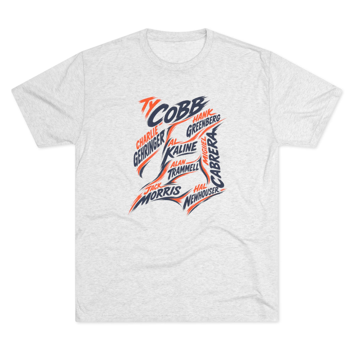 All-time Tigers Names Vintage Sports Tee | Detroit Baseball Names Triblend Soft T-Shirt
