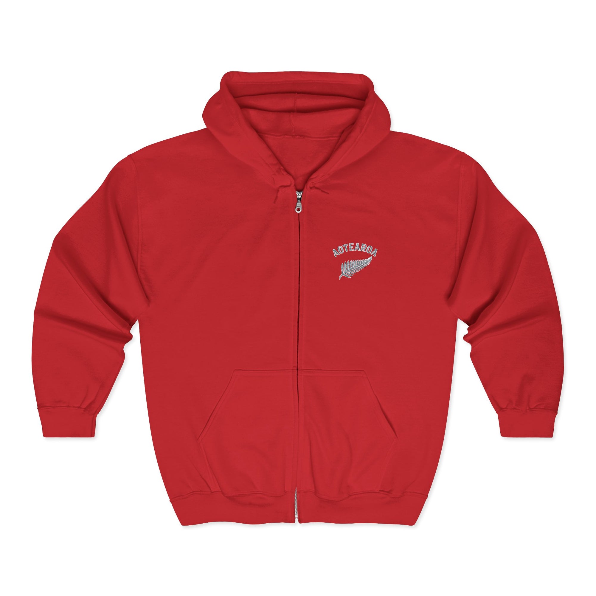 Aotearoa Zip Hoodie | New Zealand Hoodie | Silver Fern Hoodie | Kiwi Hoodie | Full Zip Hooded Sweatshirt | NZ Pride Hoodie