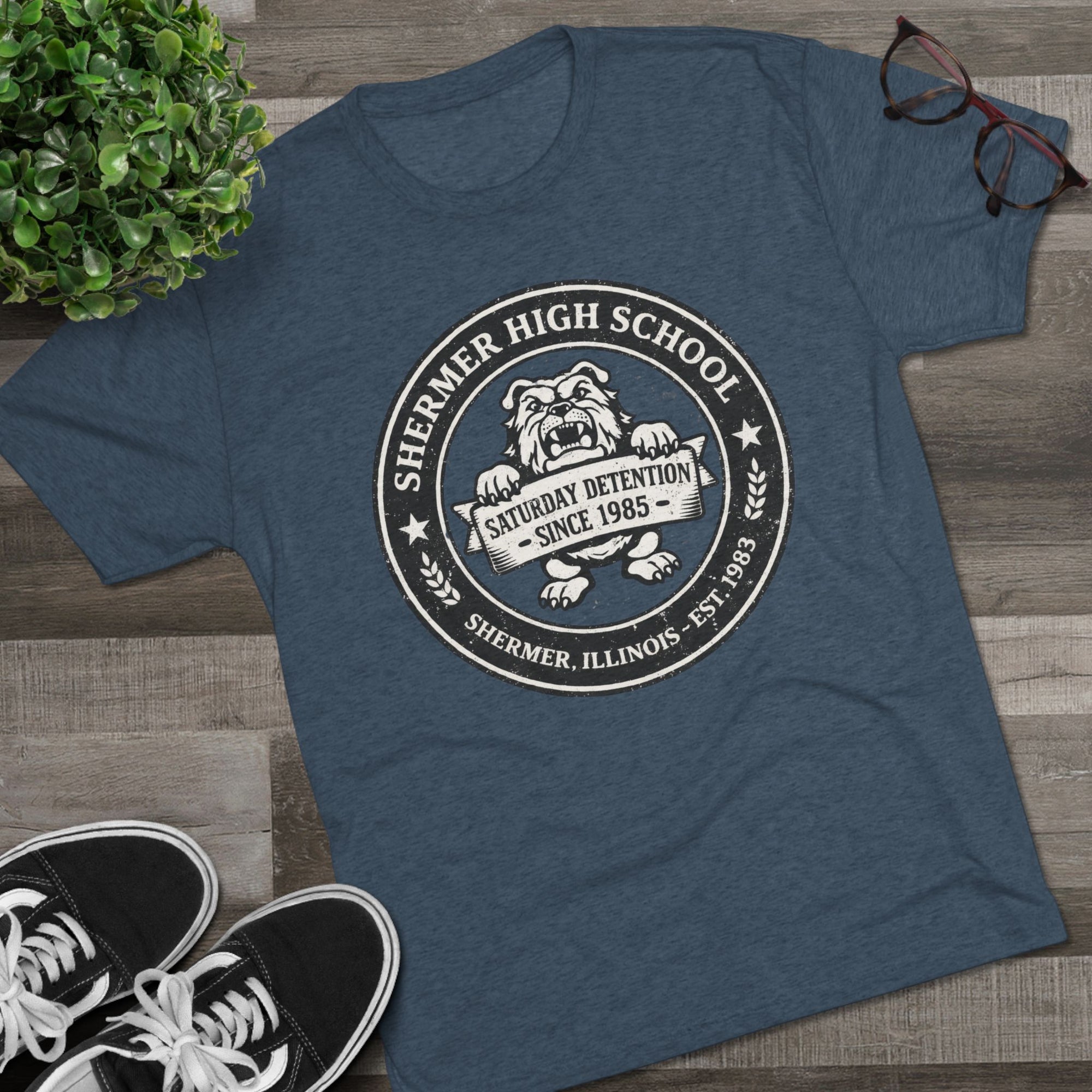 Shermer High School Shirt, Breakfast Club Tee, Saturday Detention 1985, Fake School Crest Tee, 80s Movie Gift, Funny Nostalgia Shirt