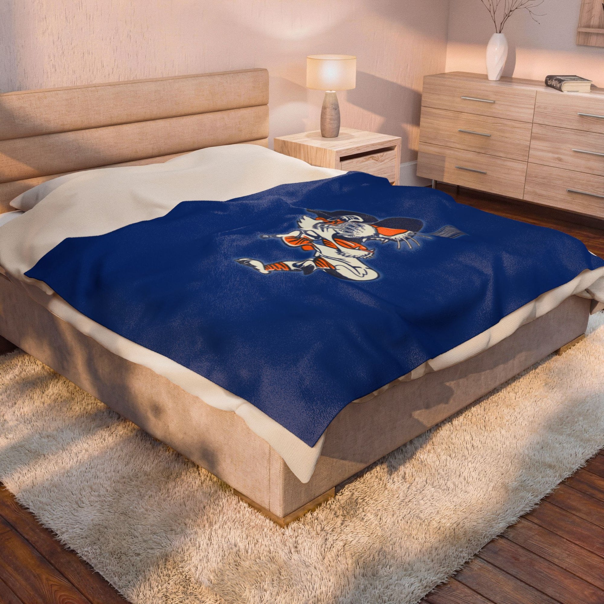 Detroit Baseball Blanket | Tigers Style Throw Blanket | Vintage Detroit Blanket | Baseball Fan Blanket | Cozy Sports Throw