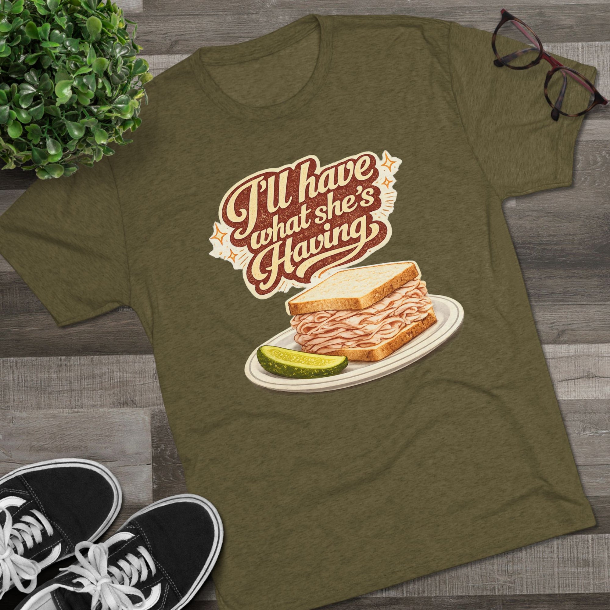 I'll Have What Shes Having Shirt, Funny Deli Sandwich Tee, Movie Quote T-Shirt, Foodie Gift for Her, Retro Graphic Tee, Rom Com Fan Shirt