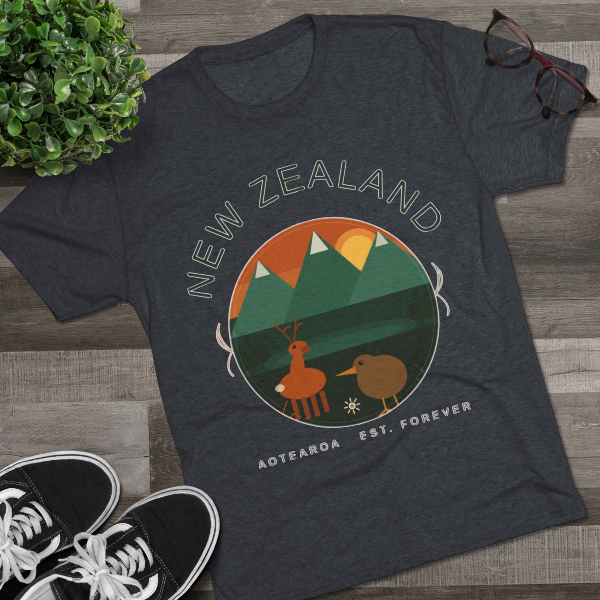 Aotearoa New Zealand Tri-Blend Tee, Classic Soft Shirt for Men &amp; Women, Kiwi Travel Top, Vintage Tshirt, Souvenir