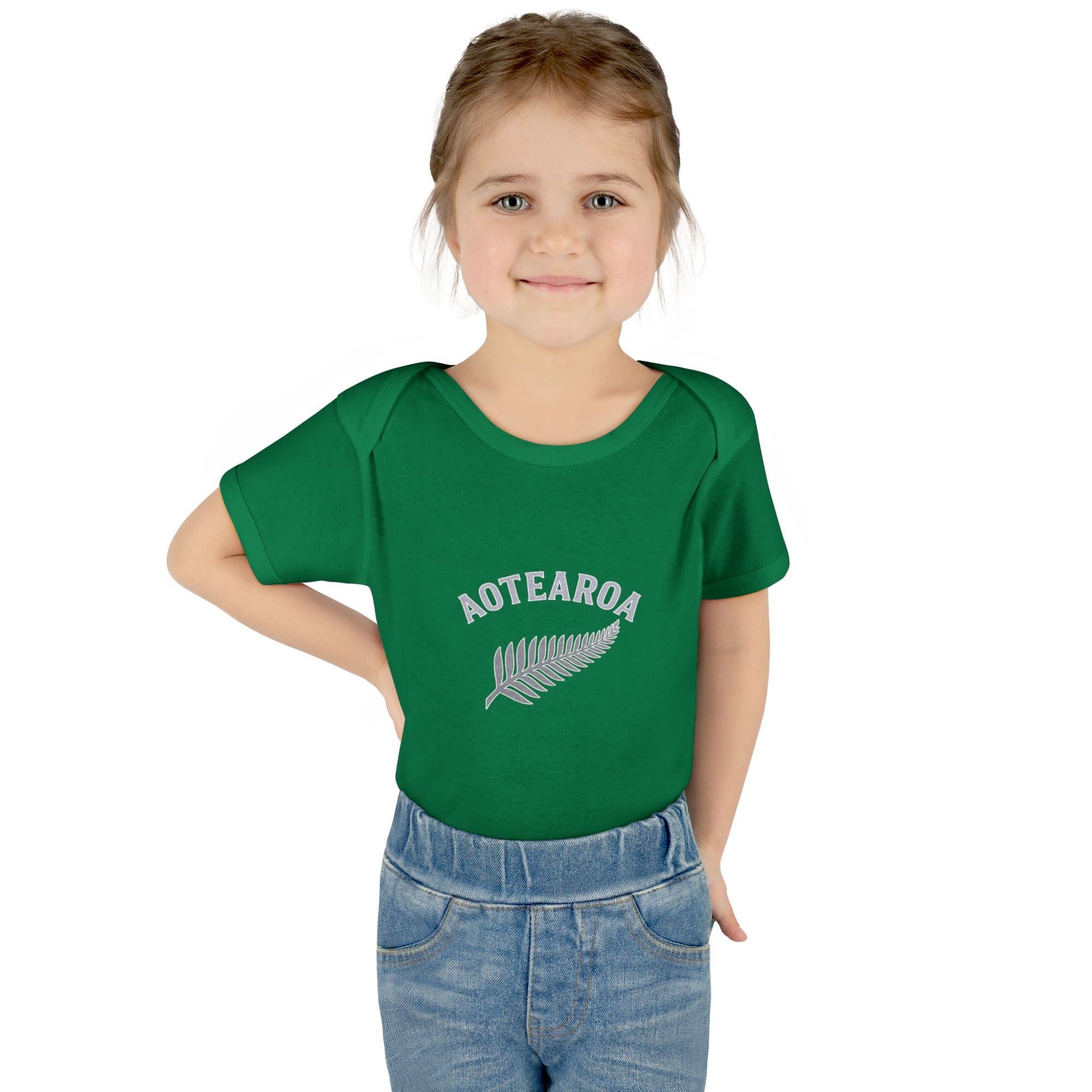 New Zealand Baby Onesie | Aotearoa Baby Outfit | Kiwi Infant Bodysuit | NZ Baby Clothes | Silver Fern Baby Gift