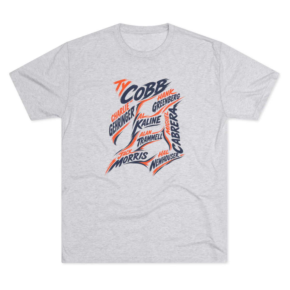 All-time Tigers Names Vintage Sports Tee | Detroit Baseball Names Triblend Soft T-Shirt
