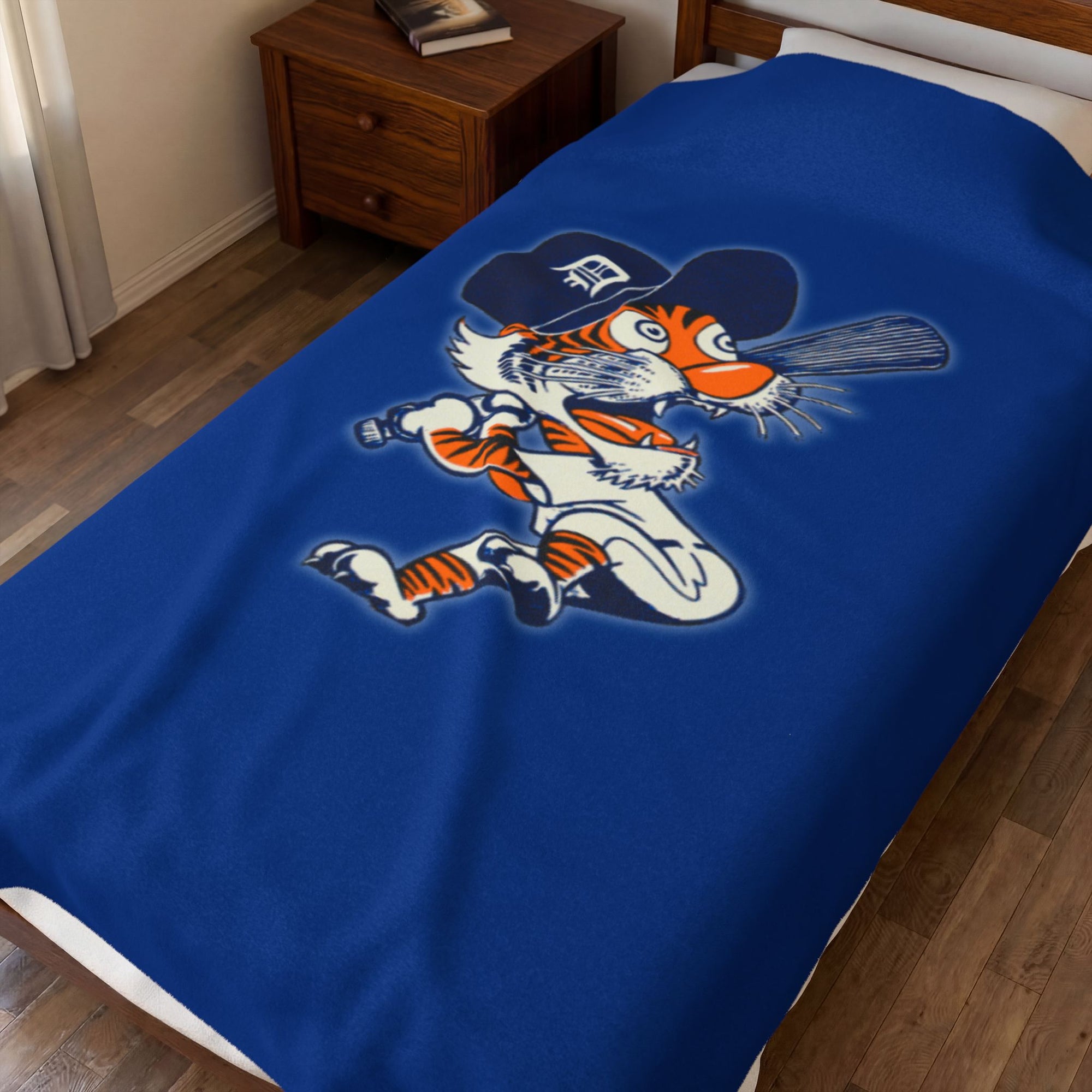 Detroit Baseball Blanket | Tigers Style Throw Blanket | Vintage Detroit Blanket | Baseball Fan Blanket | Cozy Sports Throw