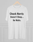 Chuck Norris Doesn't Sleep He Waits Shirt | Funny Chuck Norris Tee | Retro Humor Shirt | Dad Joke T-Shirt | Classic Funny Gift