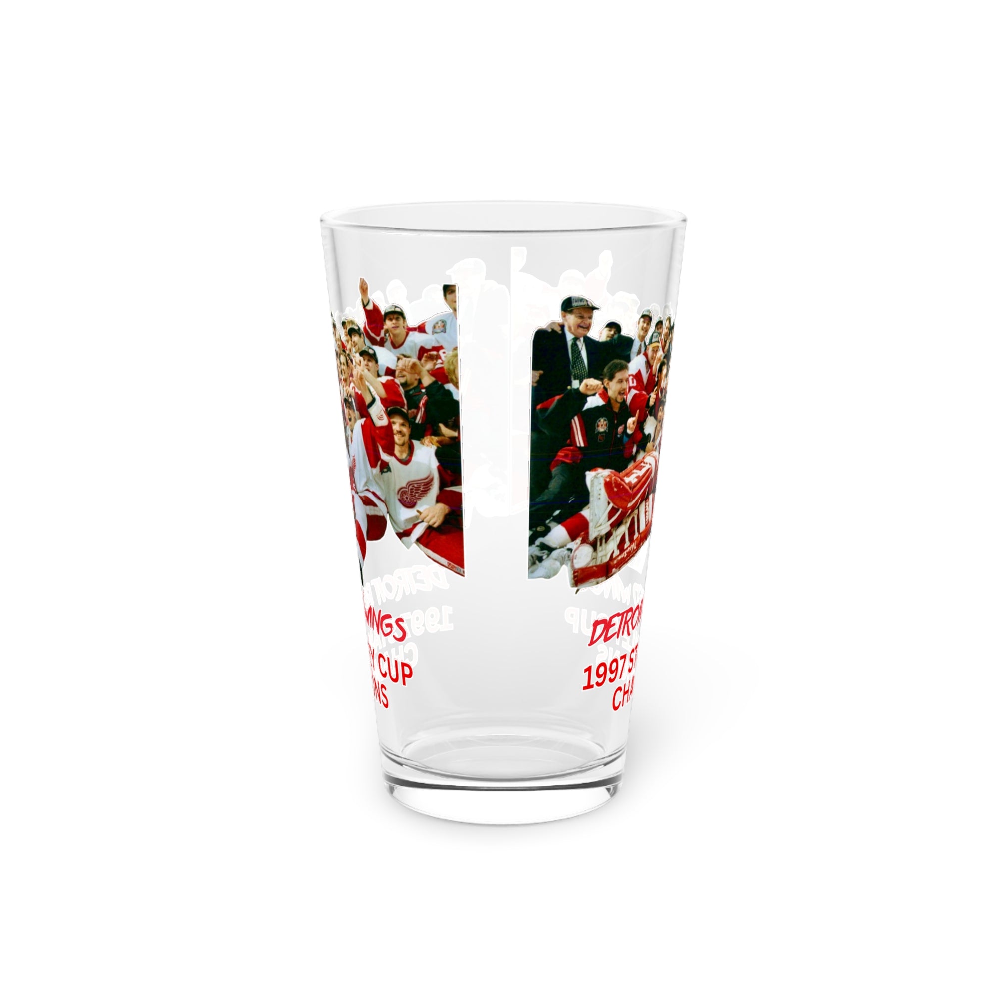 Detroit Red Wings 1997 Stanley Cup Champions Pint Glass | Hockey Team Photo