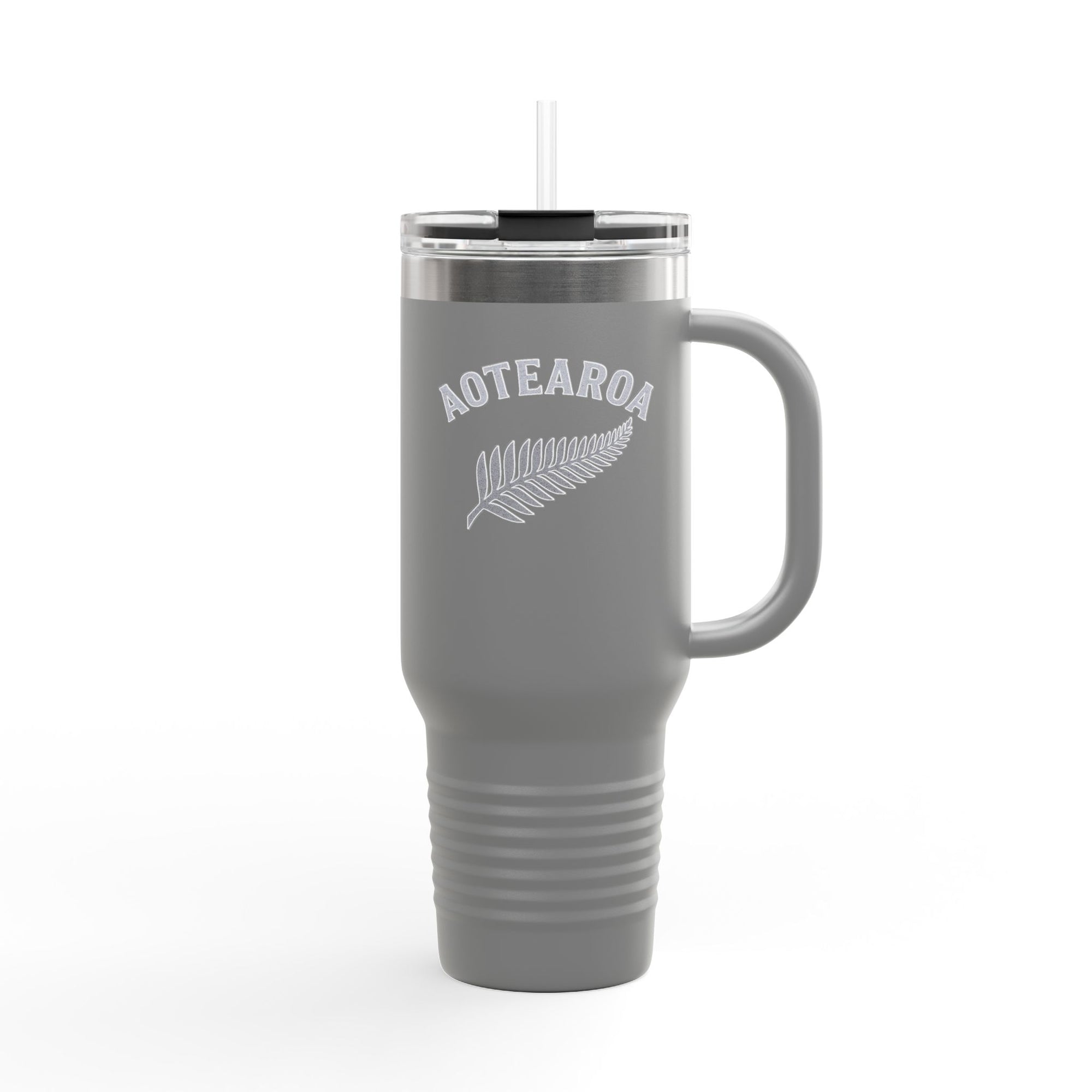 Aotearoa 40oz Travel Mug | Stanley Style Tumbler | New Zealand Insulated Mug | Silver Fern Cup | Kiwi Travel Cup | Large Handle Tumbler