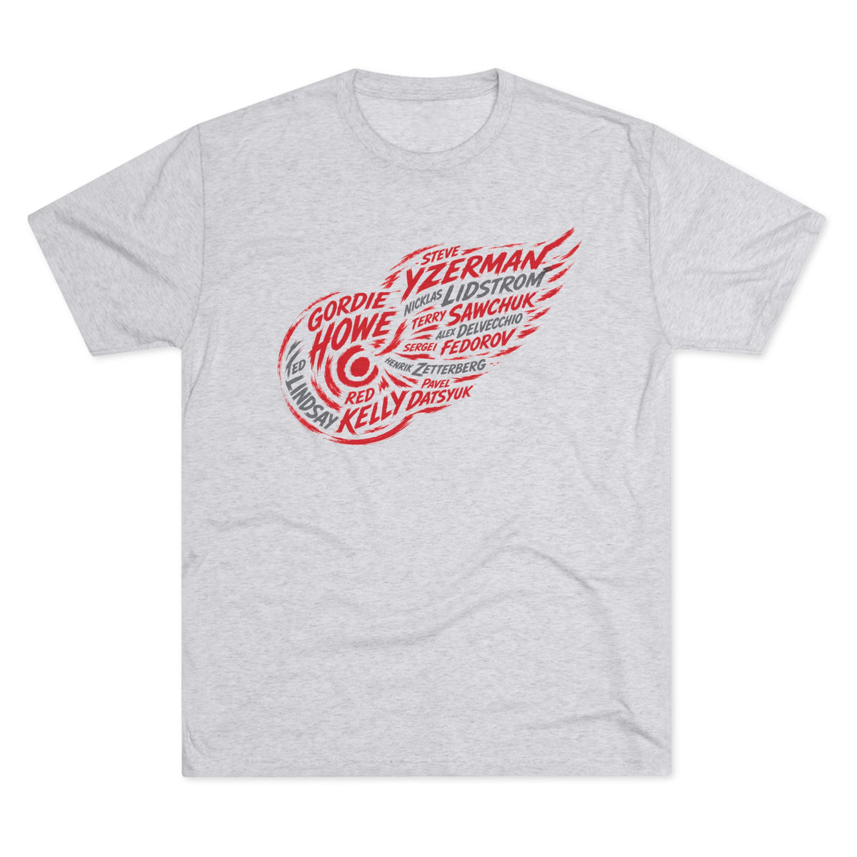 All-time Wings Names Vintage Sports Tee | Detroit Hockey Names Triblend Soft T-Shirt