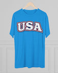 USA Retro Arch Tee | Patriotic Red White Blue Graphic Shirt