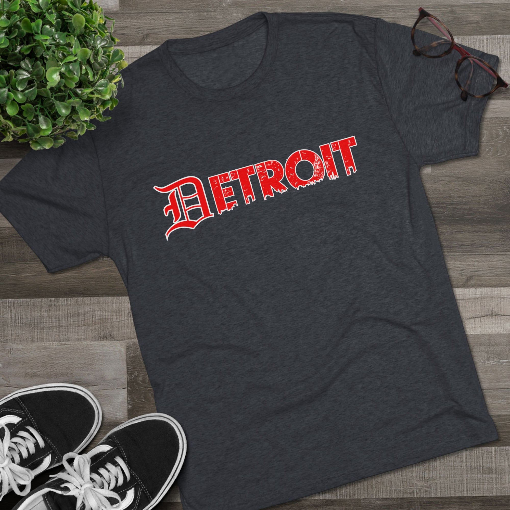 Detroit Triblend T-Shirt | Old English Detroit Tee | Super Soft Vintage Detroit Shirt | Premium Detroit Streetwear | Motor City Tee