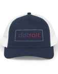 Detroit Hat Embroidered | Red Blue Detroit Cap | Lowercase Detroit Hat | Detroit Basketball Colors Hat | Minimalist Snapback | Trucker Hat