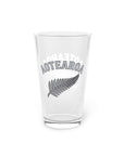 Aotearoa Glass 16oz | Silver Fern Glass Cup | New Zealand Drinking Glass | Kiwi Glass | NZ Pride Glass | Beer Glass Gift