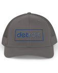 Detroit Embroidered Hat | Blue and Silver Cap | Detroit Football Hat | Minimalist Detroit Hat | Snapback Trucker Cap Gift