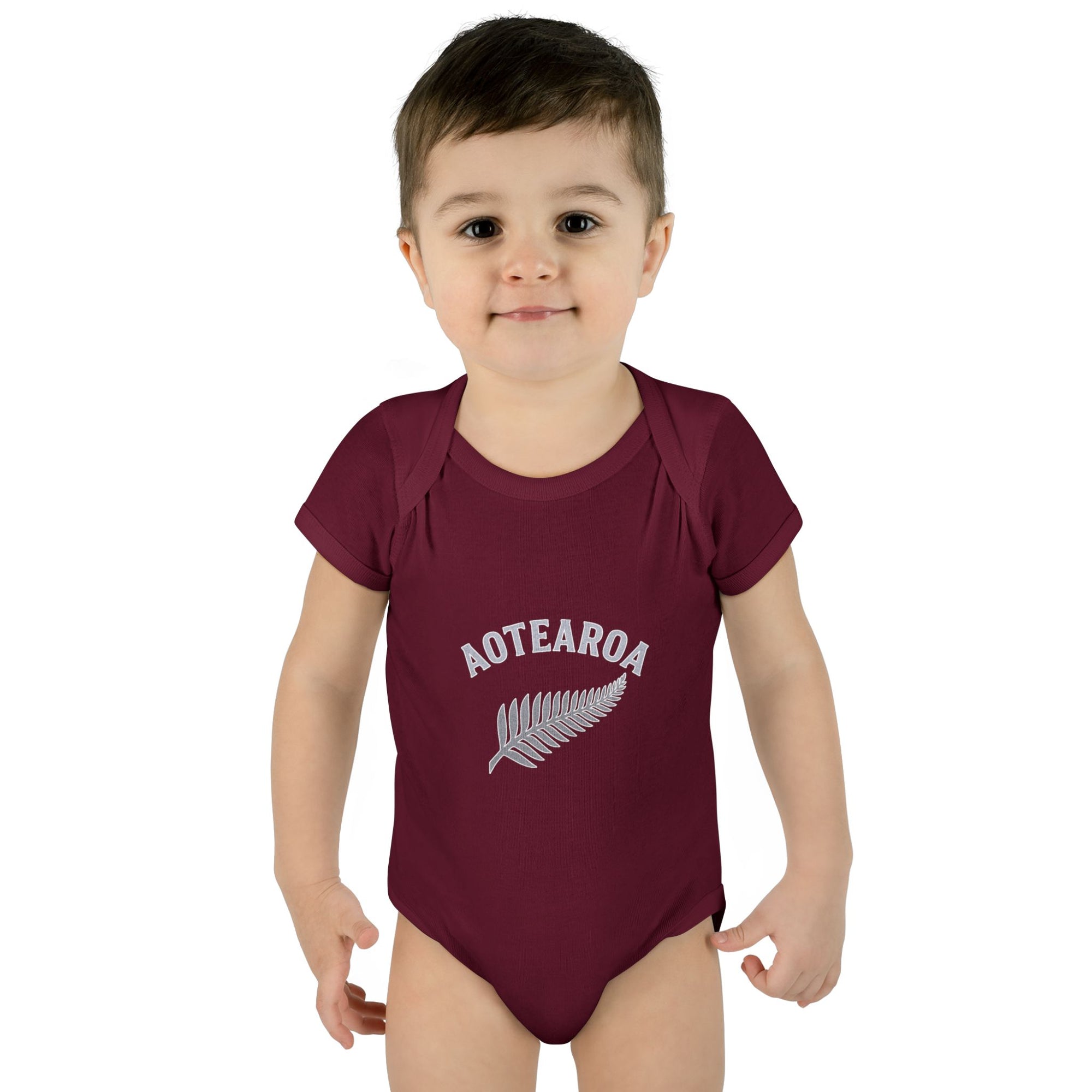 New Zealand Baby Onesie | Aotearoa Baby Outfit | Kiwi Infant Bodysuit | NZ Baby Clothes | Silver Fern Baby Gift
