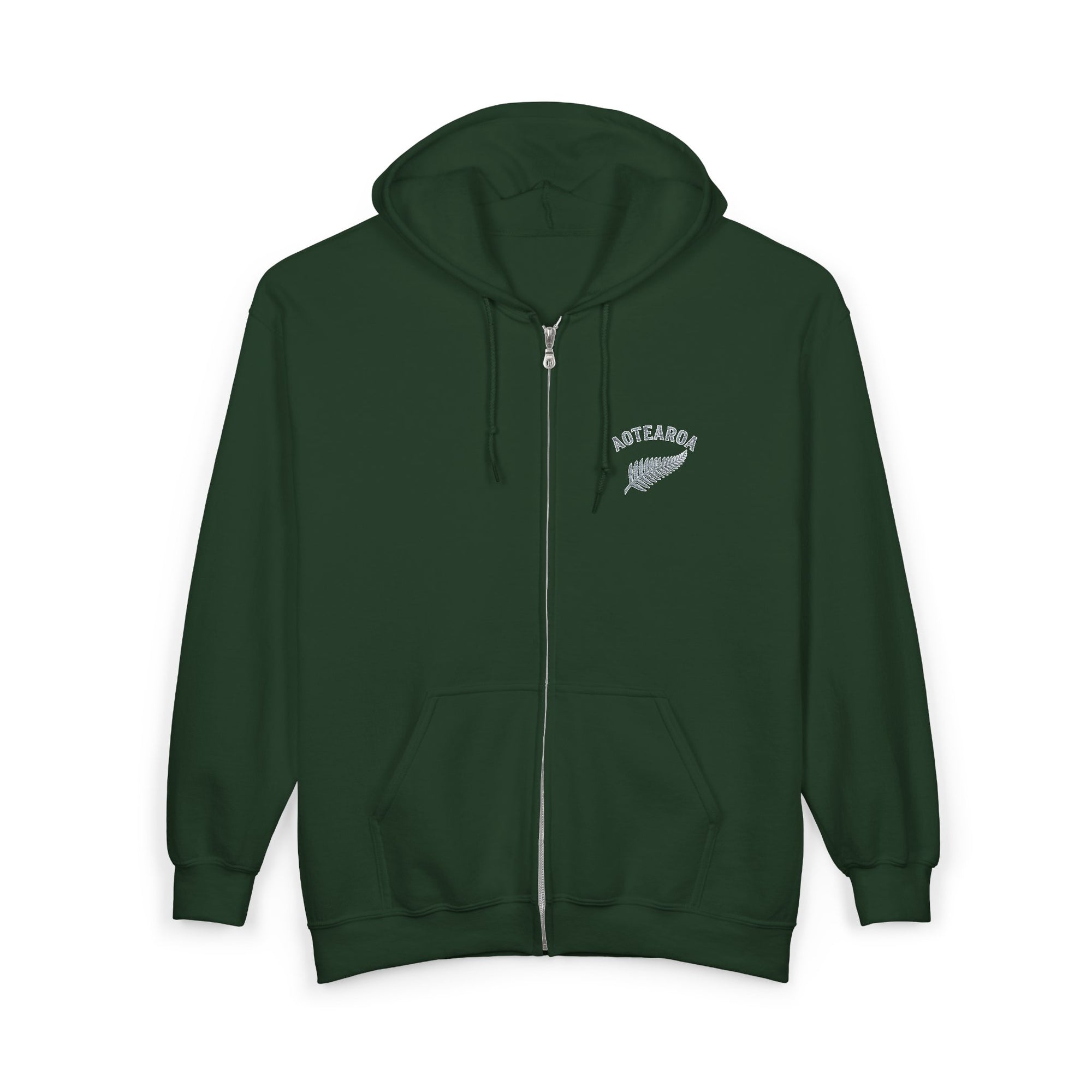 Aotearoa Zip Hoodie | New Zealand Hoodie | Silver Fern Hoodie | Kiwi Hoodie | Full Zip Hooded Sweatshirt | NZ Pride Hoodie