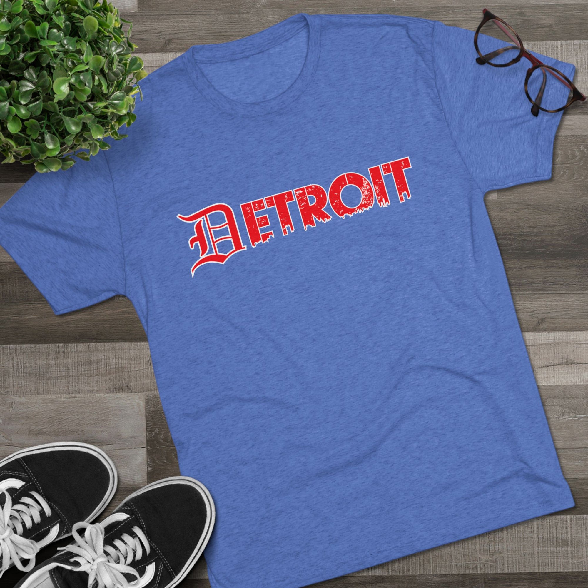 Detroit Triblend T-Shirt | Old English Detroit Tee | Super Soft Vintage Detroit Shirt | Premium Detroit Streetwear | Motor City Tee