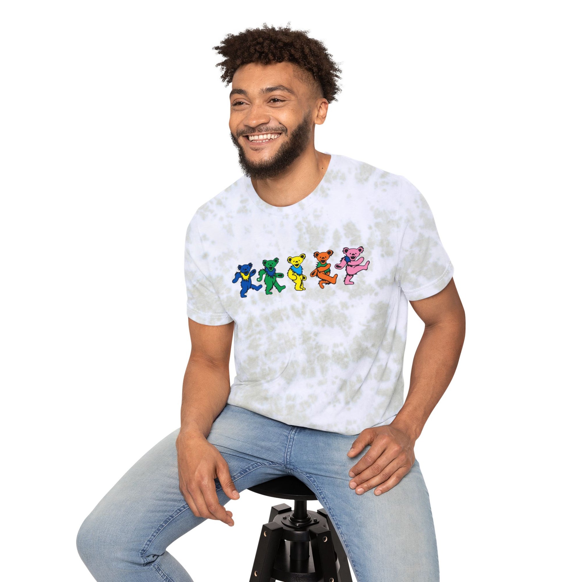 Dancing Rainbow Bears T-Shirt | Tie Dye Grateful Dead Style Shirt