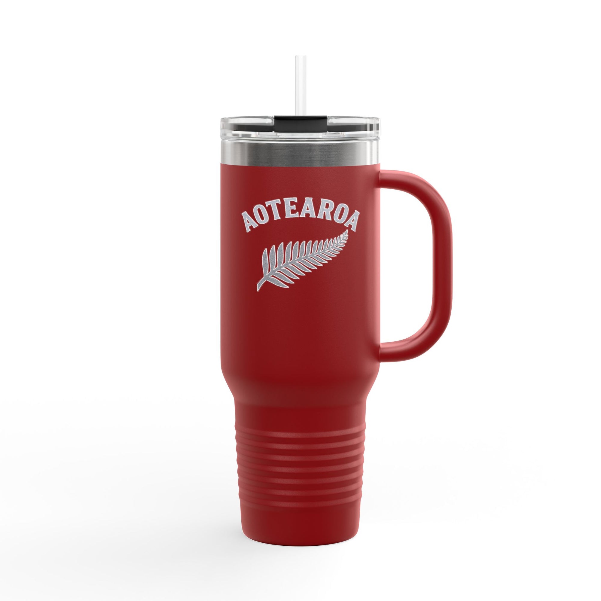 Aotearoa 40oz Travel Mug | Stanley Style Tumbler | New Zealand Insulated Mug | Silver Fern Cup | Kiwi Travel Cup | Large Handle Tumbler