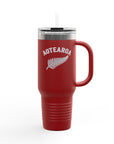 Aotearoa 40oz Travel Mug | Stanley Style Tumbler | New Zealand Insulated Mug | Silver Fern Cup | Kiwi Travel Cup | Large Handle Tumbler