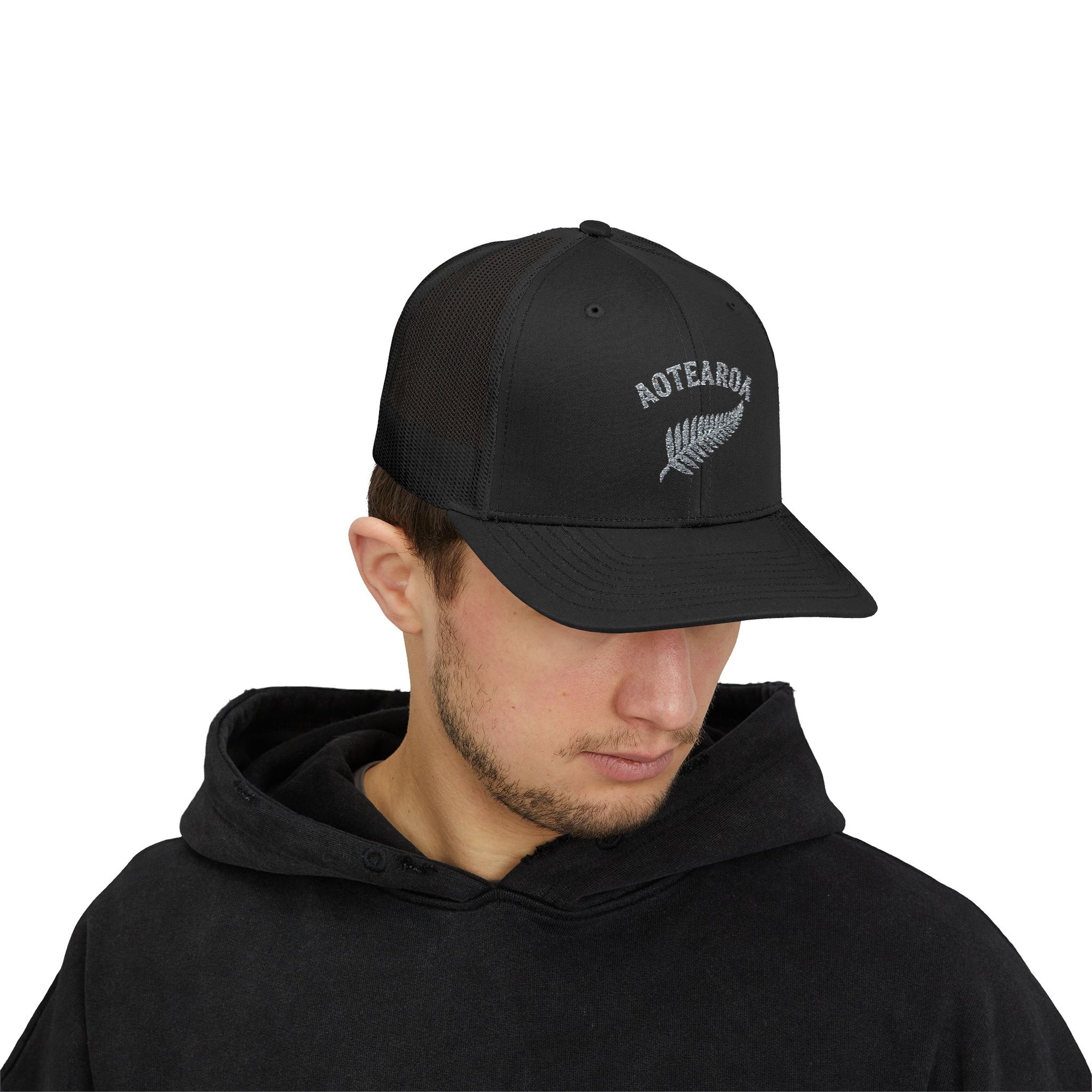 Aotearoa Hat Embroidered | Silver Fern Hat | New Zealand Cap | Kiwi Hat | NZ Pride Hat | Minimalist Snapback Trucker Hat