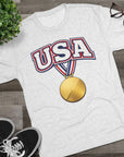 USA Medal Graphic Tee | Patriotic Sports Shirt, 4th of July Apparel