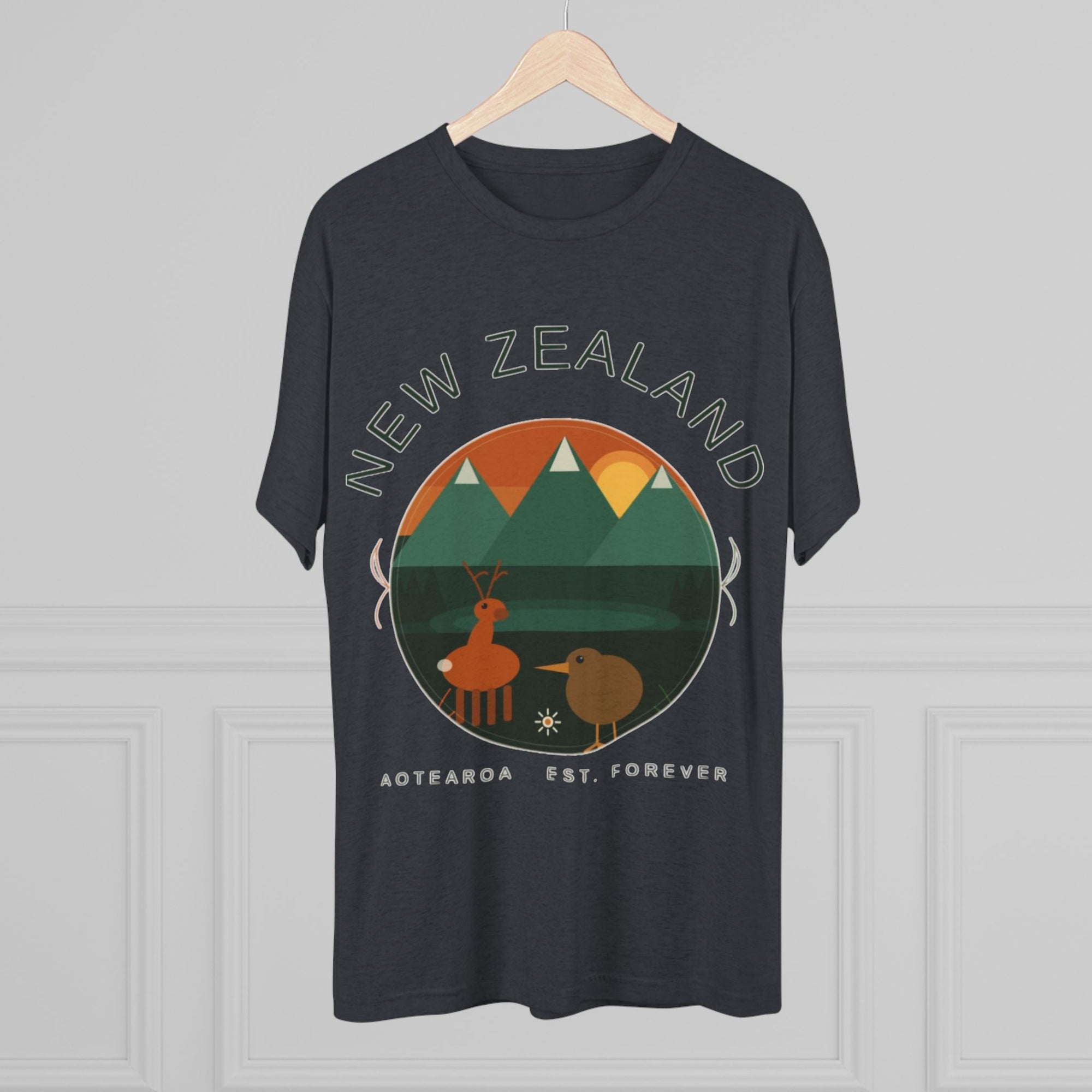 Aotearoa New Zealand Tri-Blend Tee, Classic Soft Shirt for Men &amp; Women, Kiwi Travel Top, Vintage Tshirt, Souvenir