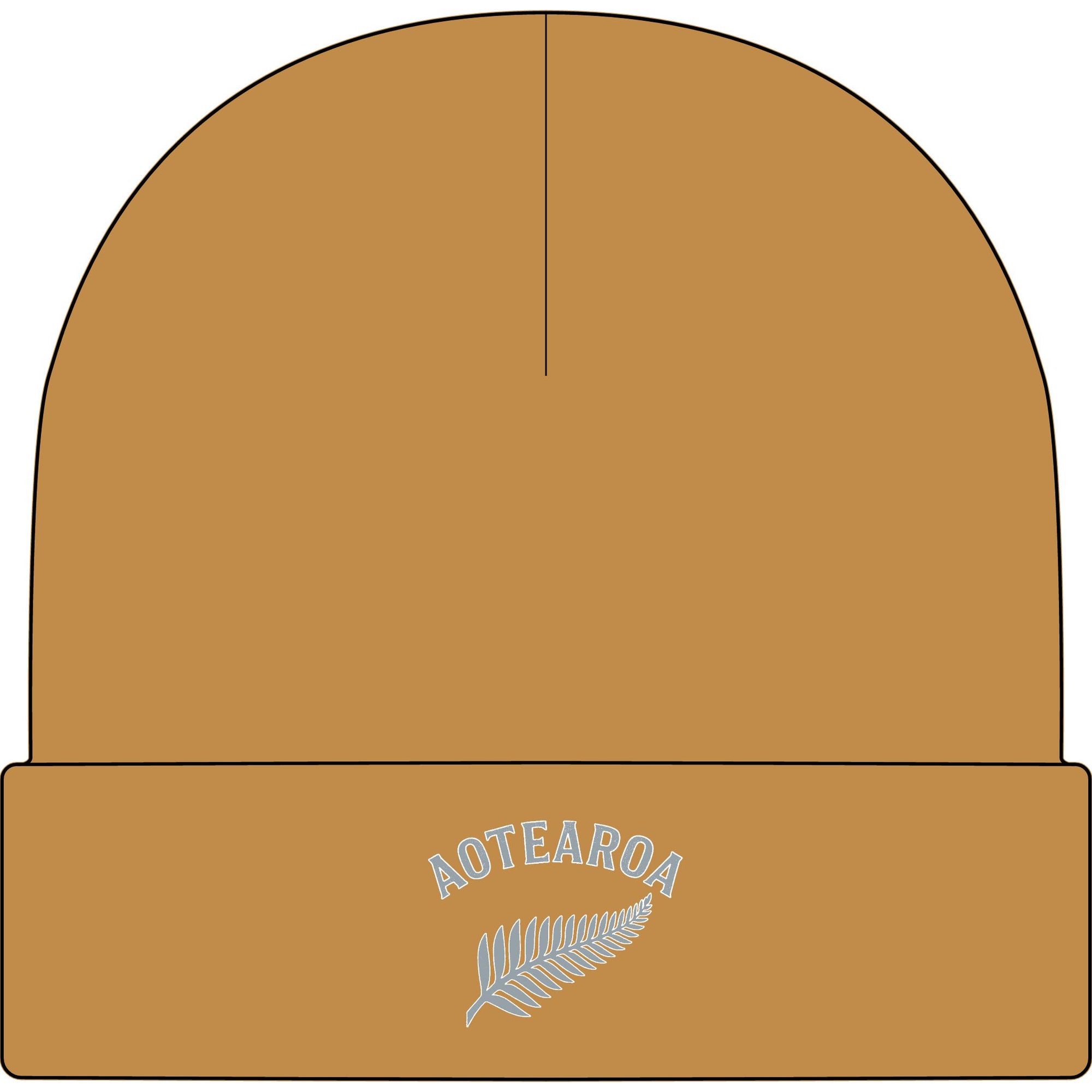 Aotearoa Beanie | New Zealand Cuff Beanie | Silver Fern Beanie | Kiwi Beanie Hat | NZ Beanie | Embroidered Cuffed Beanie