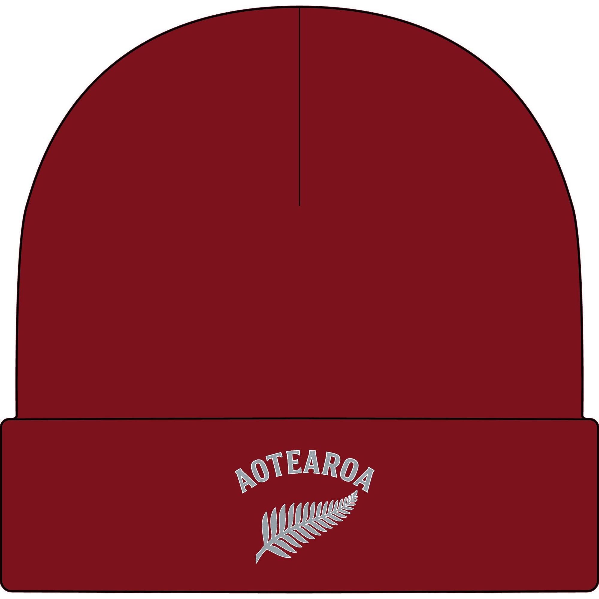 Aotearoa Beanie | New Zealand Cuff Beanie | Silver Fern Beanie | Kiwi Beanie Hat | NZ Beanie | Embroidered Cuffed Beanie