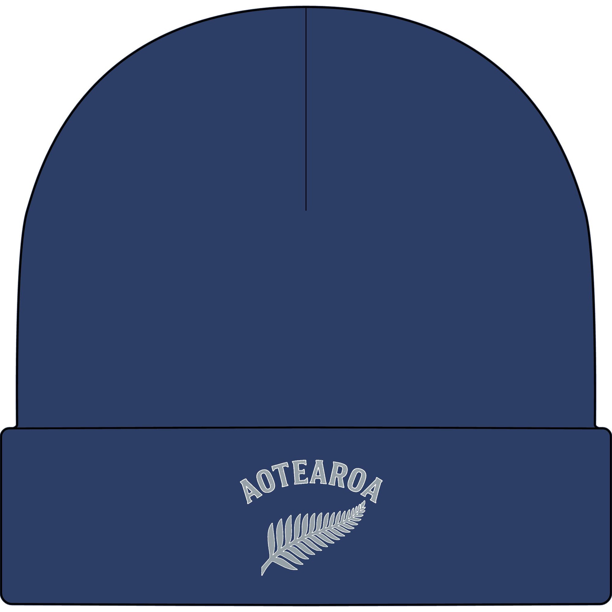 Aotearoa Beanie | New Zealand Cuff Beanie | Silver Fern Beanie | Kiwi Beanie Hat | NZ Beanie | Embroidered Cuffed Beanie