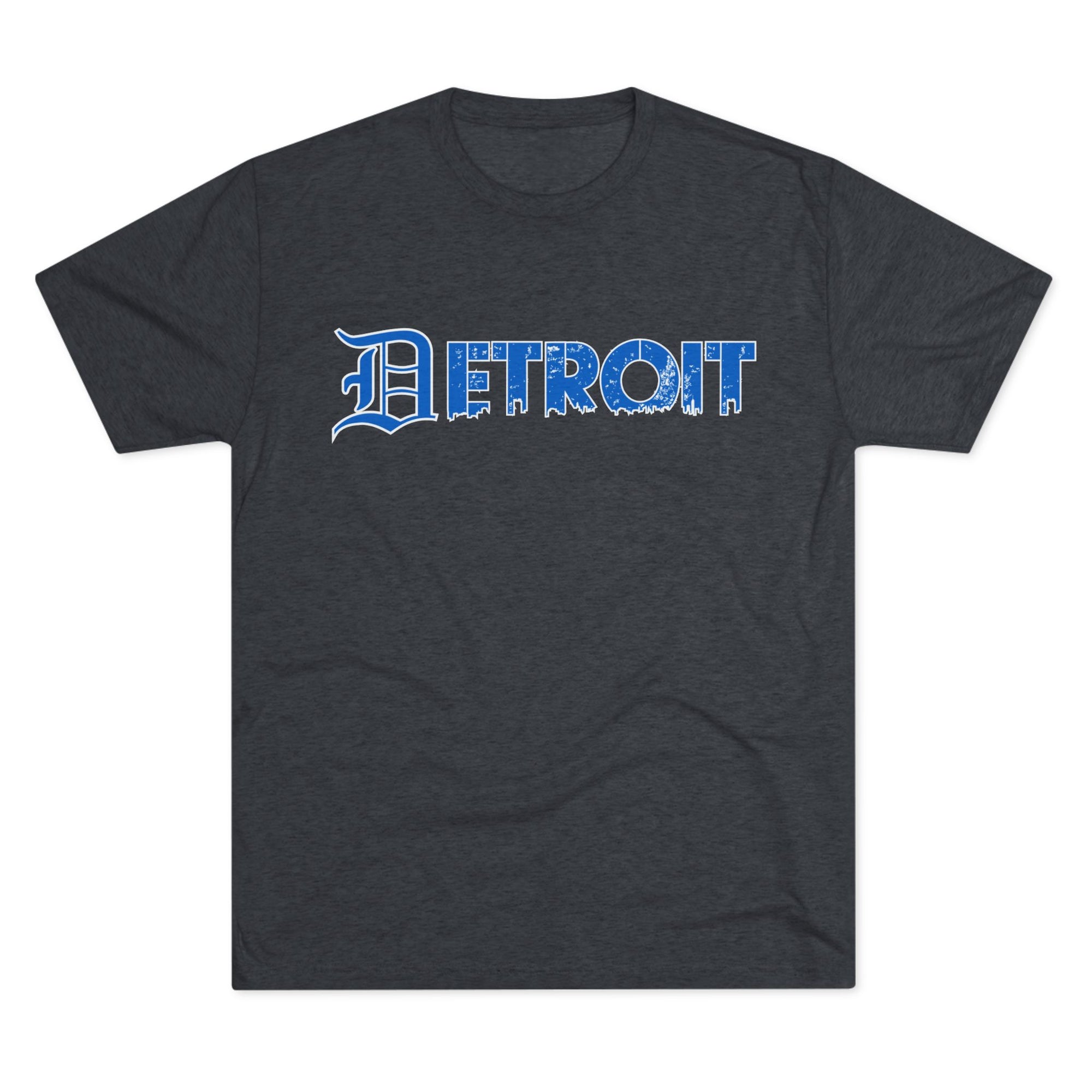 Copy of Detroit Blue &amp; White Triblend T-Shirt | Old English Detroit Tee | Super Soft Vintage Detroit Shirt | Detroit Streetwear | Motor City Tee